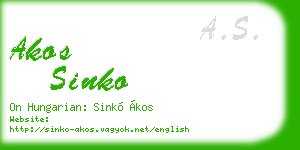 akos sinko business card