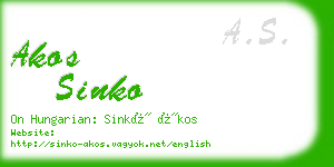 akos sinko business card